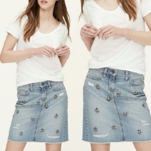ann taylor loft jean skirt